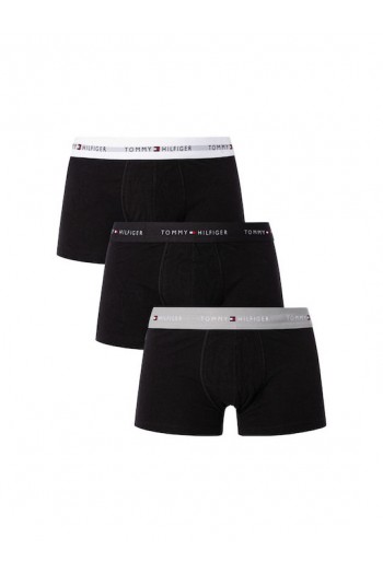 Tommy Hilfiger 3p WB Trunk UM0UM02763-0UC, Ανδρικά μπόξερ Σετ 3 τεμ. ΜΑΥΡΟ